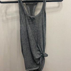 Gray and black exercise tank tops